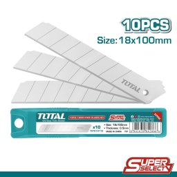 Set 10 lame de schimb pentru cutter TOTAL, 18 mm, otel rezistent
