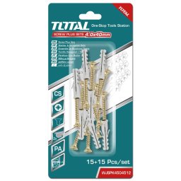 Set dibluri 6x30 mm cu suruburi 4x40 mm TOTAL, 30 buc (15+15)