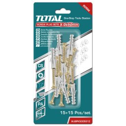 Set dibluri 8x40 mm cu suruburi 5x50 mm, 30 piese, Total