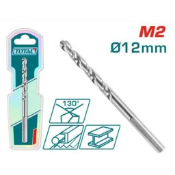 Burghiu pentru metal TOTAL M2 HSS 12x151 mm, varf 130°, industrial