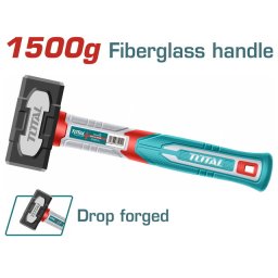 Ciocan pentru zidarie TOTAL 1500 g, cap forjat si maner din fibra de sticla