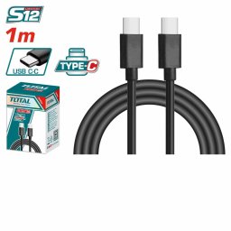 Cablu USB-C la USB-C TOTAL 1 m, 3A pentru încarcare rapida si date