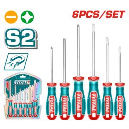 Set surubelnite TOTAL 6 piese din otel S2, cu varf magnetic