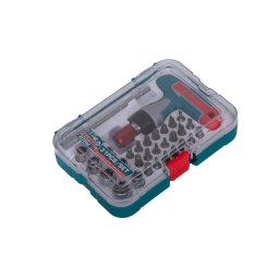 Set surubelnite cu clichet TOTAL, 31 piese, maner în T, biti CR-V si chei 1/4”