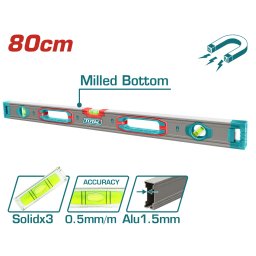 Nivela magnetica cu bula TOTAL 80 cm, precizie 0,5 mm/m, aluminiu 1,5 mm