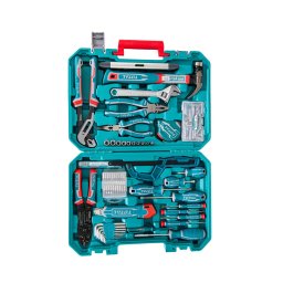 Set unelte de mana TOTAL, 168 piese, cu cutie de transport pentru bricolaj