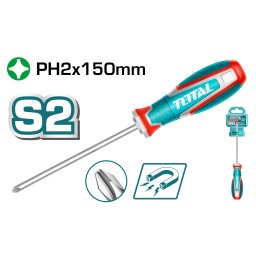 Surubelnita Phillips PH2 TOTAL, varf magnetic, otel S2, 150 mm, industrial
