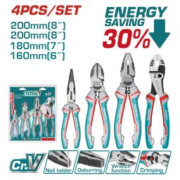 Set 4 clesti TOTAL Cr-V cu parghie înalta, manere TPR (6/7/8 inch)