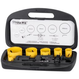 Set carote bi-metal Strend Pro BHS 9055, 9 piese (22–64 mm) cu TCT