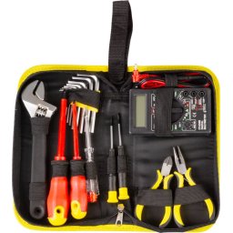 Trusa de scule electrician Strend Pro 15 piese cu multimetru, în husa