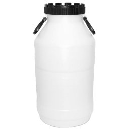 Butoi din plastic alimentar 30 L cu gura larga 145 mm, HDPE, cu manere