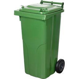 Pubela Europlast 120L din HDPE, verde, cu roti pentru colectarea deseurilor