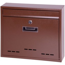 Cutie postala metalica FLATBLOCK maro, 31x36x9 cm, cu cheie