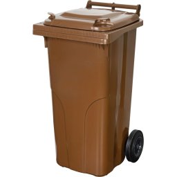 Pubela Europlast 120 L din HDPE, maro 8014, cu roti si capac