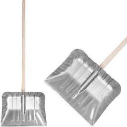 Lopata de zapada din aluminiu 490x370 mm cu coada din lemn, montata