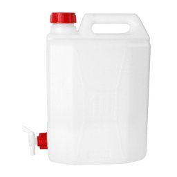 Canistra ICS 20 L din plastic alb, cu robinet pentru lichide si combustibil