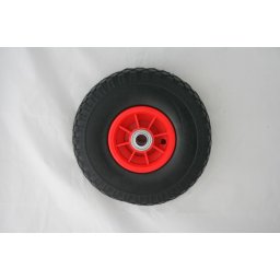 Roata plina PU 3.00-4 pentru carucior, Ø 25 cm, ax 20 mm (Strend Pro)