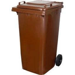 Pubela de gunoi ICS GB4 240 L, maro, cu roti, din plastic