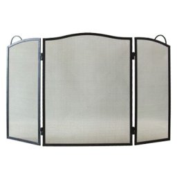 Paravan de protectie pentru semineu FS1, 60x95 cm, negru, pliabil