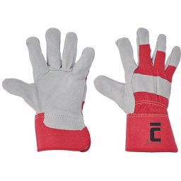 Manusi de protectie EIDER RED 11/XXL, rosii, combinate, din piele