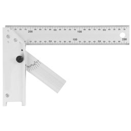 Echer din aluminiu 250 mm cu raportor pentru masurarea unghiurilor