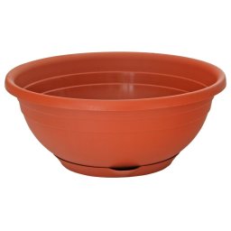 Ghiveci ICS Serenella 35 cm cu farfurie, teracota, pentru plante