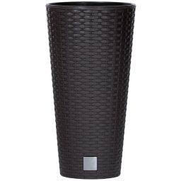 Ghiveci cu insertie Prosperplast Rato Tubus 250, maro, aspect ratan