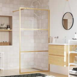 Paravan de dus walk-in auriu 115x195 cm sticla ESG transparenta GartenMobel Dekor
