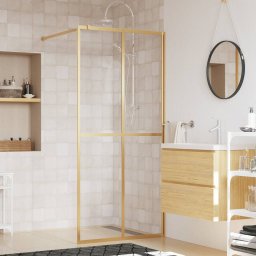 Paravan dus walk-in, auriu, 80x195 cm, sticla ESG transparenta GartenMobel Dekor
