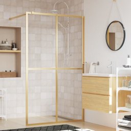Paravan de dus walk-in, auriu 140x195cm sticla ESG transparenta GartenMobel Dekor