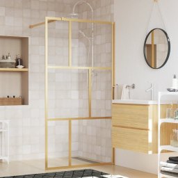 Paravan de dus walk-in auriu 115x195 cm sticla ESG transparenta GartenMobel Dekor