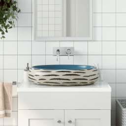 Lavoar de blat, multicolor, 59x40x15 cm, ceramica, oval GartenMobel Dekor
