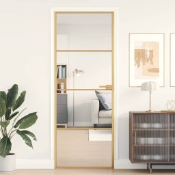 Usa interior Slim auriu 76x201,5 cm sticla securizata/aluminiu GartenMobel Dekor
