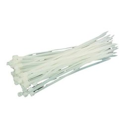 Coliere de plastic Strend Pro din nylon, albe, 250x4,8 mm, set 50 buc