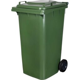 Pubela pentru gunoi ICS GB4 240 L, verde, cu roti, din plastic rezistent