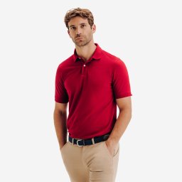 Tricou polo de golf bumbac și poliester MW500 Bordo Bărbați