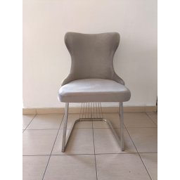 SET DE 6 SCAUNE STELLA GRI/BEJ CU ARGINTIU