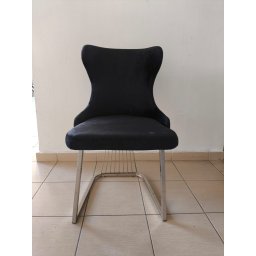 SET DE 6 SCAUNE STELLA NEGRU CU ARGINTIU