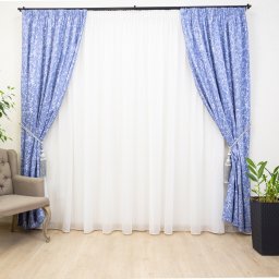 Set 2 draperii bumbac, Hiko Nostalgie Garden Byzantine, cu rejansa creion de 6,5cm