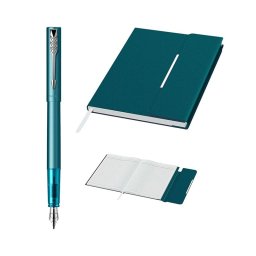 Set Stilou Vector XL Teal verde turcoaz + Agenda Velvet B6 albastru inchis