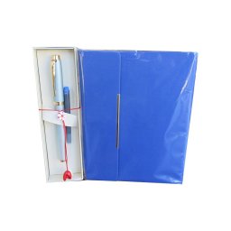 Set Stilou IM Rituals albastru cu accesorii aurii + Agenda Velvet B6 albastra