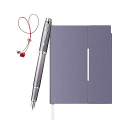 Set Stilou IM Rituals gri cu accesorii cromate + Agenda Velvet B6 violet