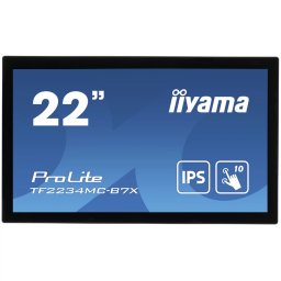 IIYAMA Monitor 21,5 PCAP Bezel Free 10P Touch with Anti-Fingerprint coating, 1920x1080, IPS panel, VGA, DisplayPort, HDMI, 305cd/m² (with touch), Through Glass (Gloves) mode, 1000:1, 8ms, USB Touch Interface, External Power Adapter, 10P touch