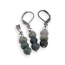Set cercei cu agatatoare si pandantiv Mossagat discuri fatetate, 6-7mm