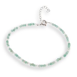Bratara Onix verde si Cristal de stanca discuri fatetate 3mm cu Argint 925