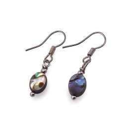 Cercei cu agatatoare Scoica abalone oval 8mm