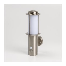 Aplica LED de perete pentru exterior cu senzor de mișcare 1xE27/4,9W/230V IP44 crom mat