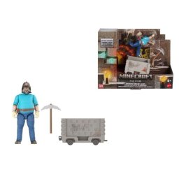 Figurina Minecraft, Mattel, Steve & Minecart 6+ani