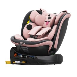 BUF BOOF® B-Joy DELUXE i-Size 40–150 cm Scaun Auto Copii, ISOFIX, Rotativ 360°, Reclinare 155°, Poziție Somn, PinkDOG
