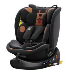 BUF BOOF® B-Joy DELUXE i-Size 40–150 cm Scaun Auto Copii, ISOFIX, Rotativ 360°, Reclinare 155°, Poziție Somn, BlackDOG